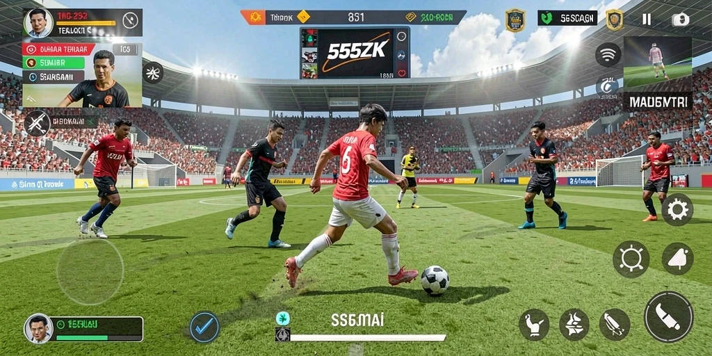 Tampilan gameplay seru dari aplikasi olahraga 555ZK.
