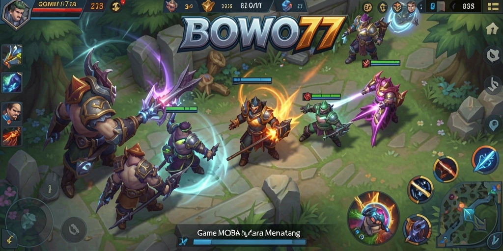 Gameplay MOBA yang menegangkan dalam aksi penuh strategi.