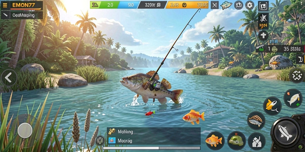 Tangkapan ikan besar di gameplay seru EMON77.