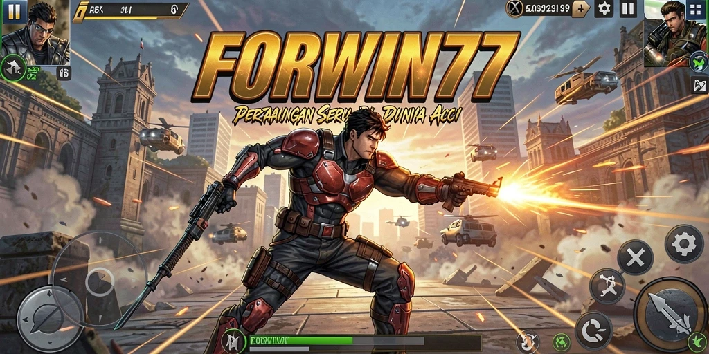 Tangkapan layar gameplay FORWIN77 menunjukkan aksi petarungan yang mendebarkan.