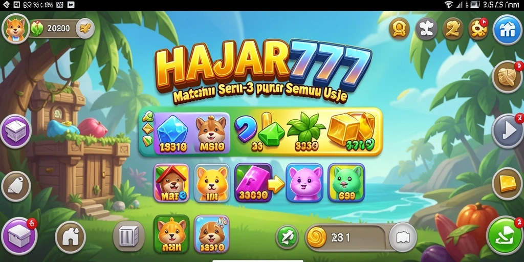 Tangkapan layar utama dari gameplay seru Match-3.