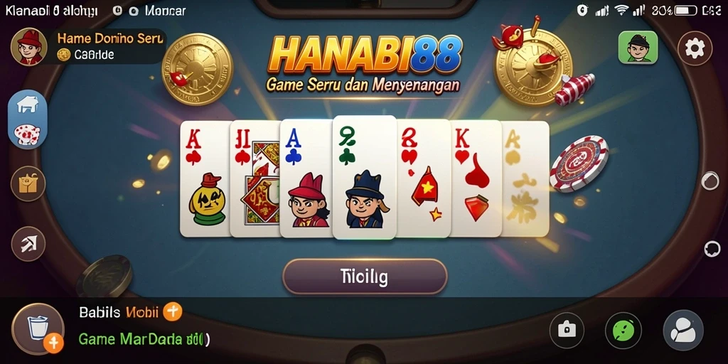 Tampilan gameplay seru dari HANABI88 saat bermain Domino.