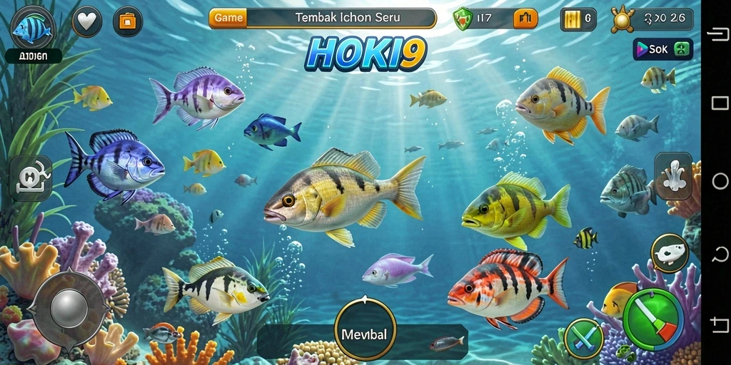Tampilan menarik gameplay HOKI9 saat menembak ikan.