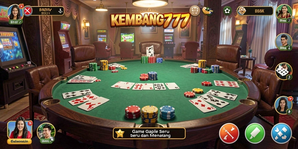 Screenshot gameplay KEMBANG777 yang menampilkan suasana seru permainan Gaple.