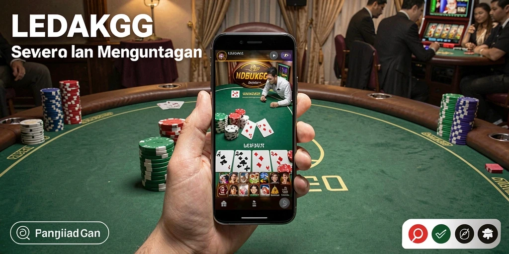 Tampilan gameplay seru di LEDAKGG dengan aksi Poker mendebarkan.