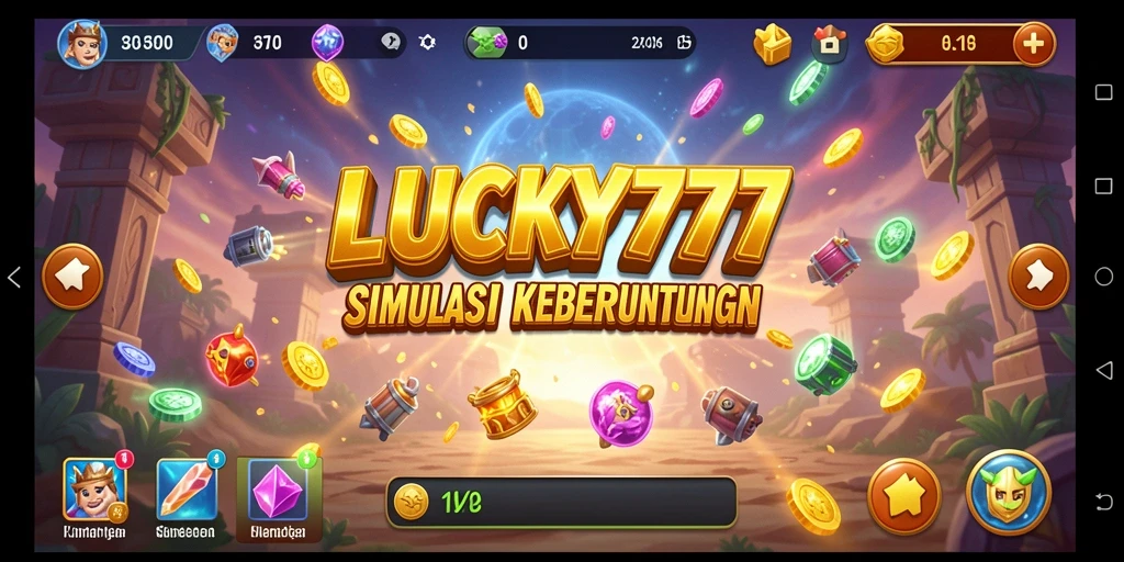 Gambaran mendebarkan dari gameplay <strong>LUCKY777</strong> dalam simulasi keberuntungan.