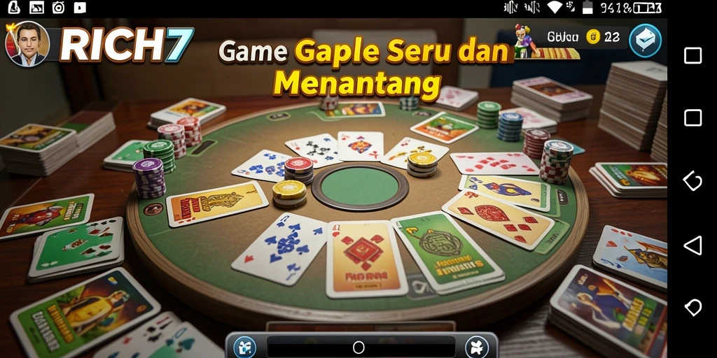 Tampilan gameplay seru dalam RICH7 yang memukau.