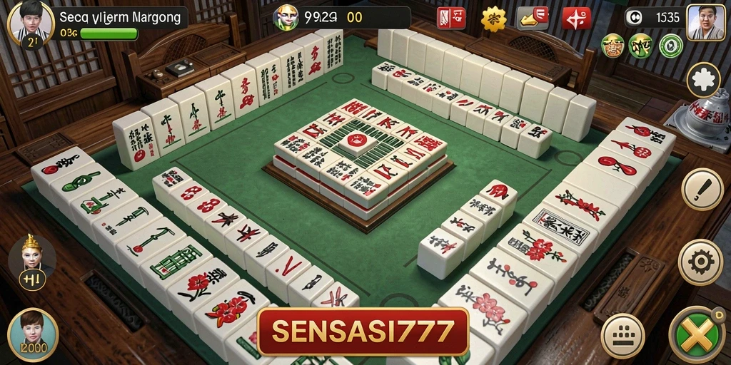 Tampilan gameplay Mahjong yang menarik dan interaktif di SENSASI777.