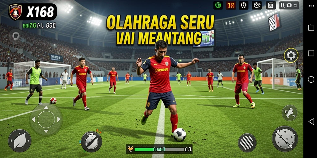 Tampilan gameplay seru di X168 dengan aksi olahraga yang mendebarkan.