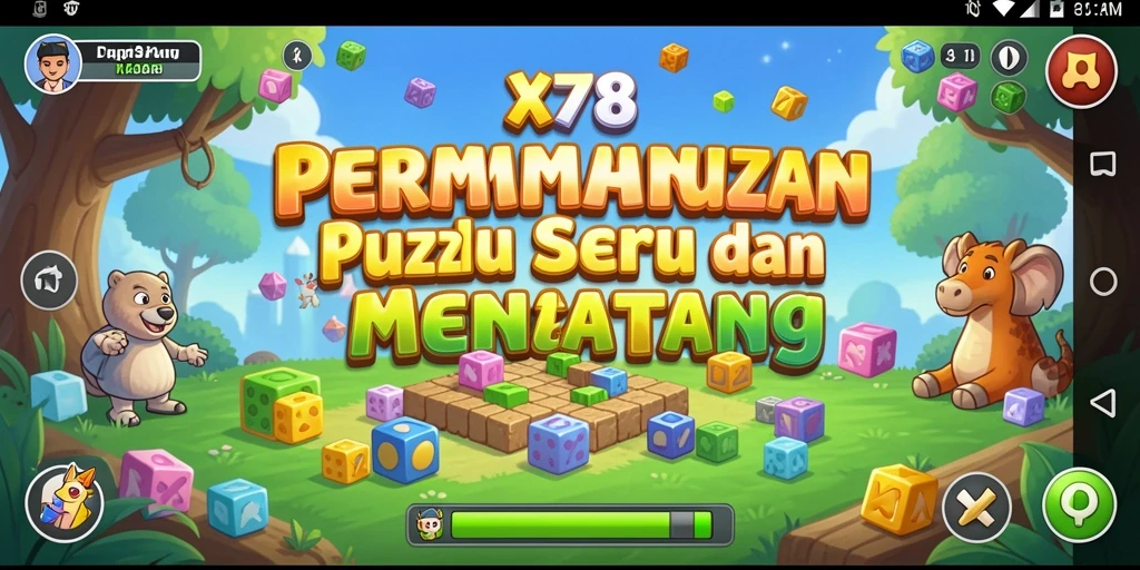 Tampilan gameplay X78 dengan berbagai tantangan Puzzle.